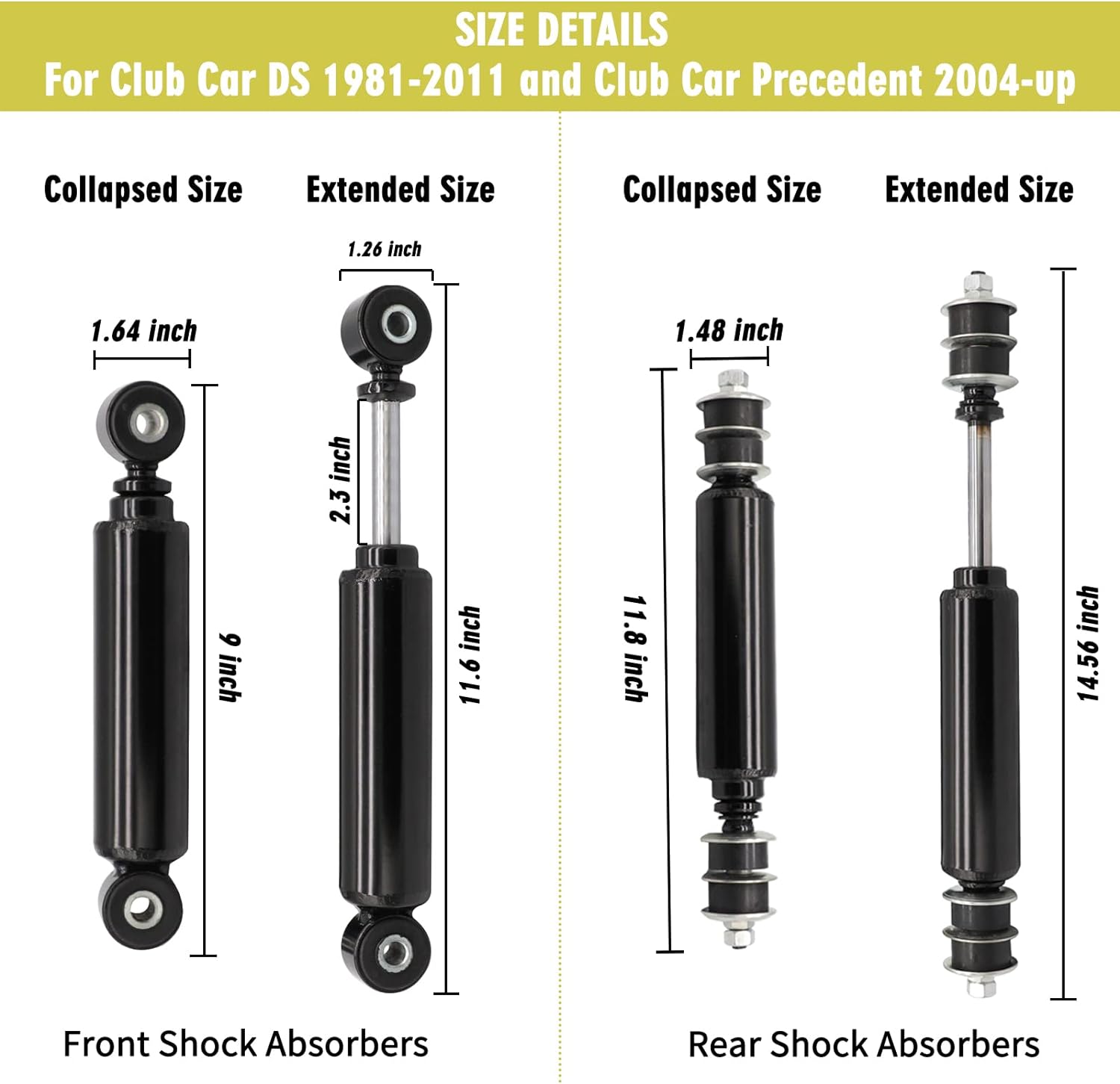 Front or Rear Shock Absorbers for Club Car Precedent&Tempo and DS 1014235 102588601 1027064-01 102588501