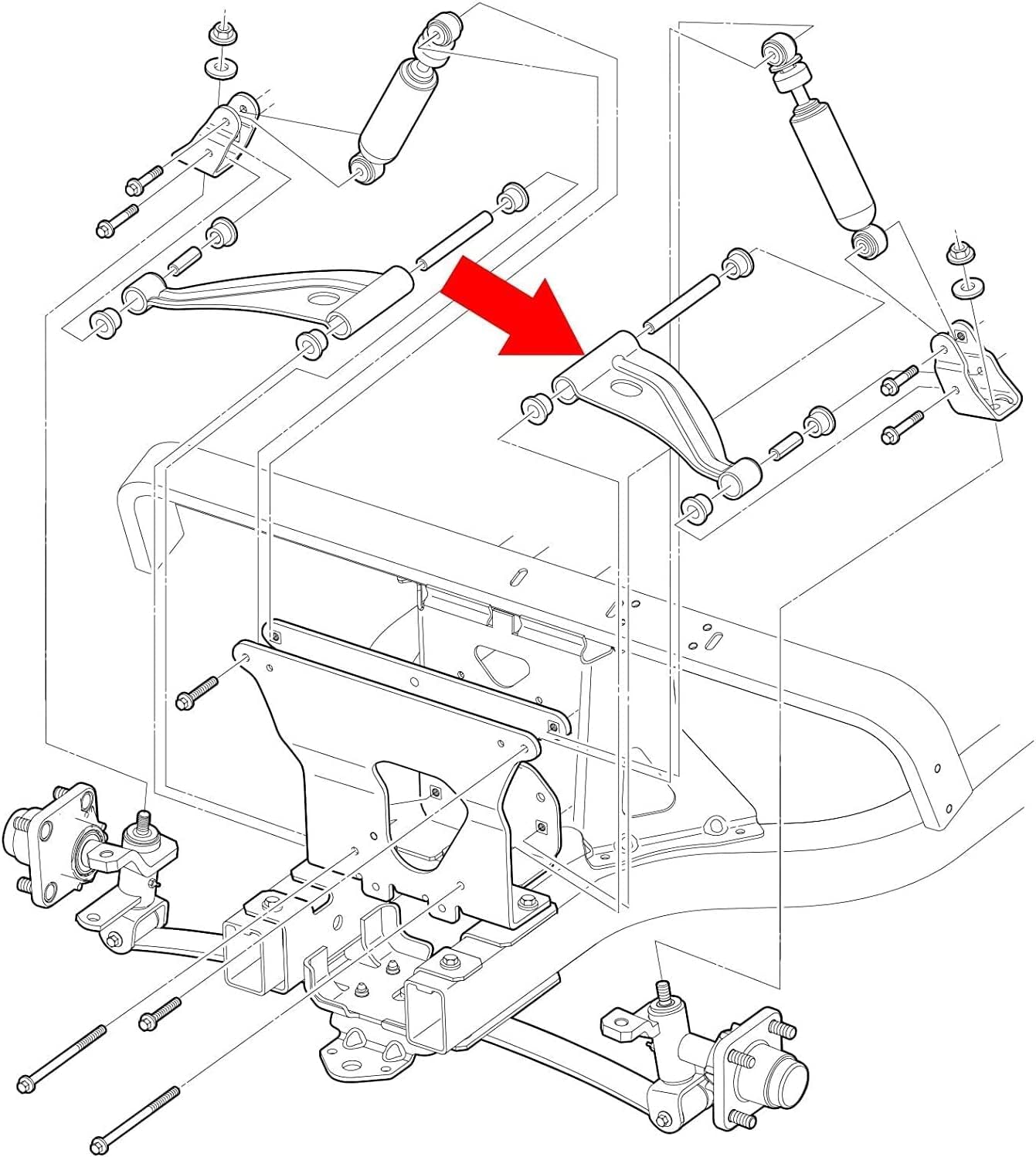 Drive-up Control Arm Delta A-Plate for Club Car Precedent Golf Carts (2004+) 102287301/103388501