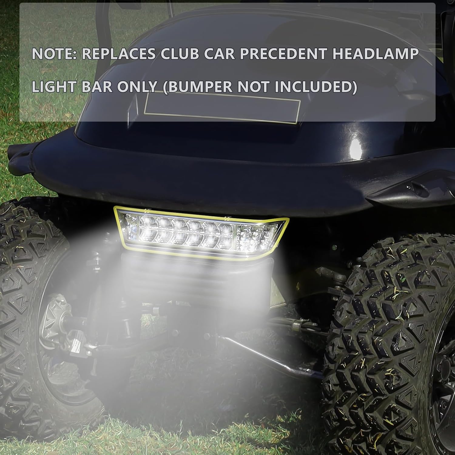 Drive-up Golf Cart LED Headlight Bar for Club Car Precedent 2004-Up with Front Head Light Electric and Gas Models, 12V Front Replace Head Light Bar Replaces OEM 102524801,1025248-01