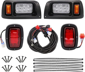 CartClan Club Car DS Led Headlight and Tail Light Kit 12 Volt for 1993-up Golf Cart Modified Assembly 101988001 101988002