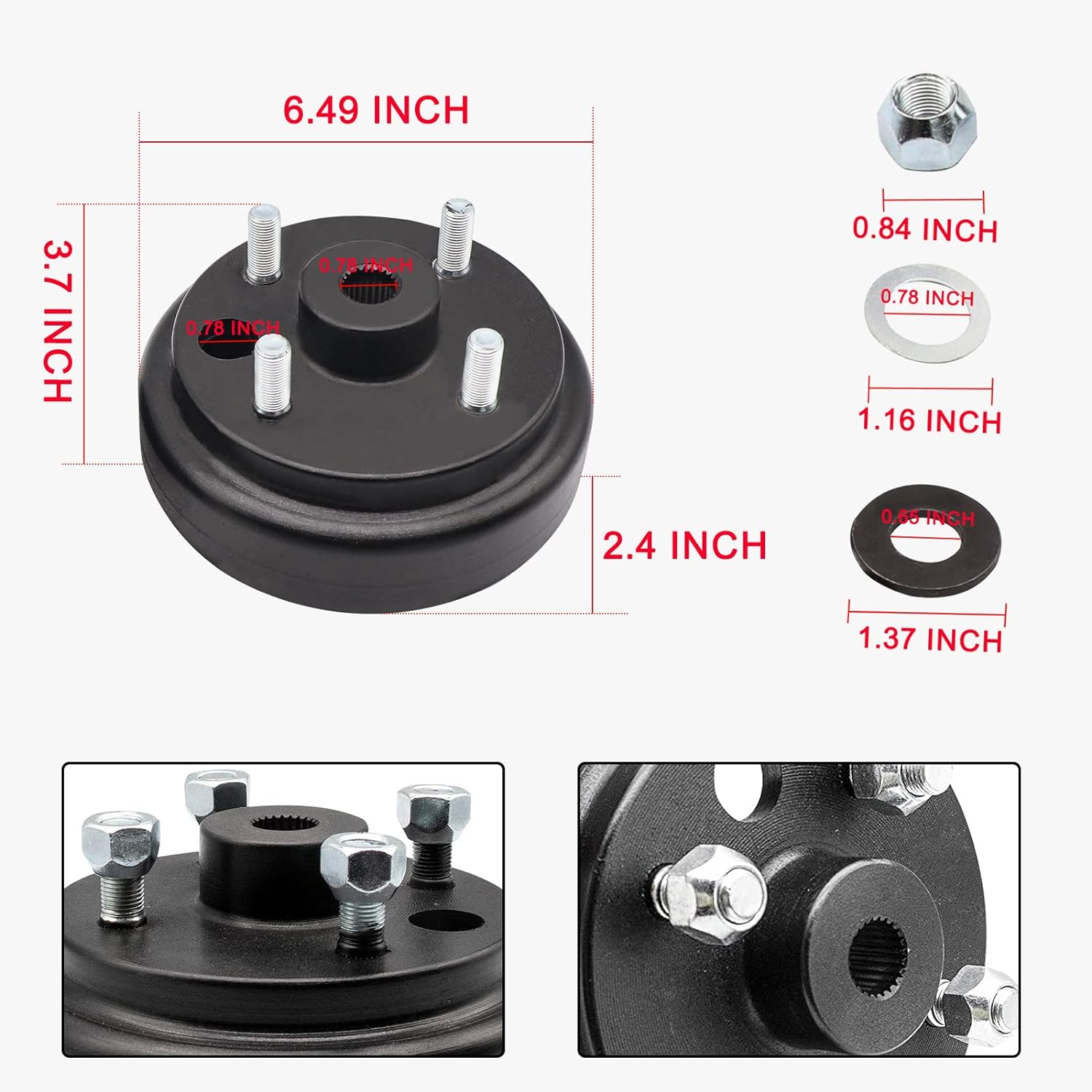 Panglong EZGO TXT Brake Drum Hub Assembly for 1982 UP Electric Golf Cart,OEM#19186-G1