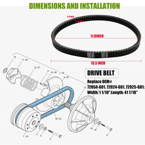 Golf Cart Clutch Drive Belt Fits EZGO TXT Medalist 1994-Up OEM#72054-G01 72024G01 72025G01