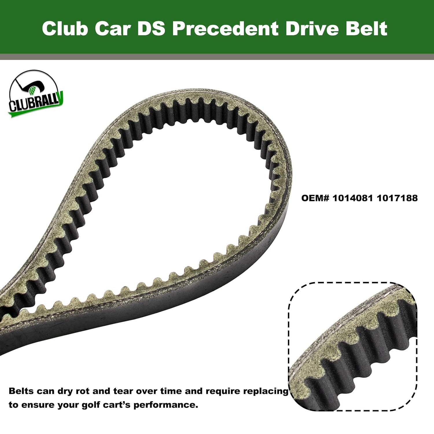 DRIVE-UP Golf Cart Drive Belt for Club Car DS Precedent 1014081 1017188