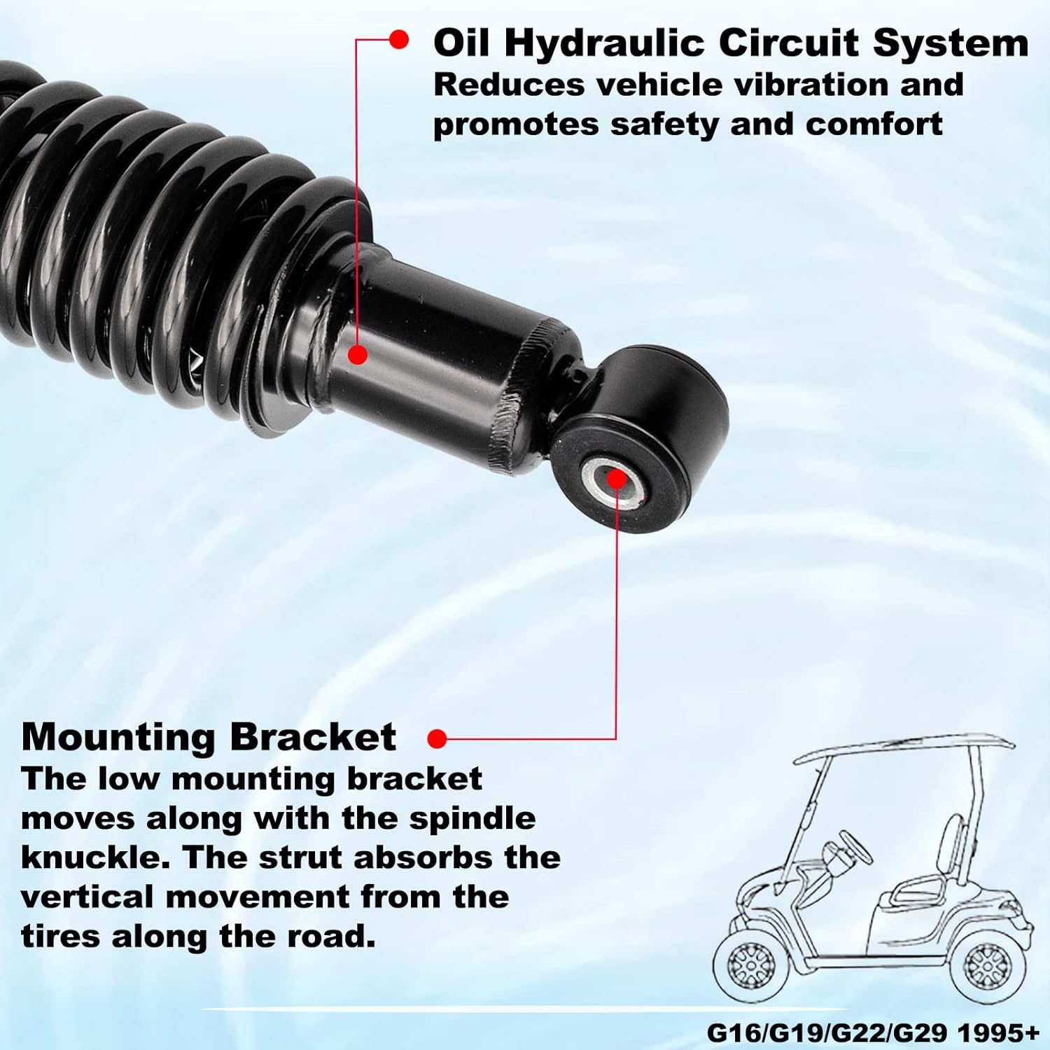 DRIVE-UP Yamaha Rear Shock Absorber Spring JN4-F2210-00-00,JN3-F2210-00,JW2-F2210-10 Applicable to Yamaha G16/G19/G22/G29 1995+