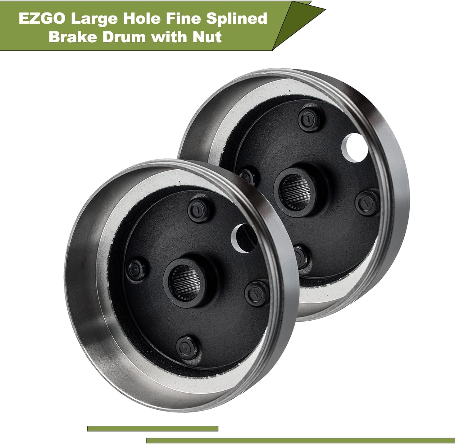 Large Hole Fine Splined Brake Drum with Nut for 4 Cycle Gas 1991-Up EZGO Golf Carts 21807-G1