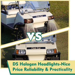 Club Car DS Headlights Kit-Factory Style Halogen Headlights, Suitable for Club Car Ds 1993-Up Golf Cart, DS Halogen Headlights Kit-Passenger and Driver Side, Replace OEM 101988002, 101988001