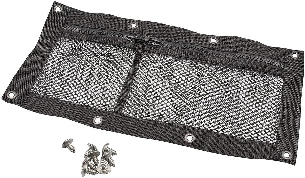 Golf Cart Black Canopy Storage Net with Self-Tapping Screws for Club Car DS Precedent and EZGO RXV&PDS&TXT