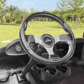 Golf Cart Steering Wheel, Generic for Most Golf cart EZGO Club Car Yamaha-Black light gray