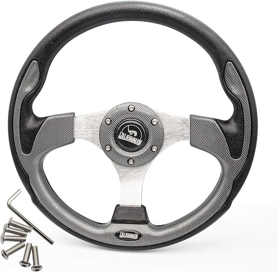 Golf Cart Steering Wheel, Generic for Most Golf cart EZGO Club Car Yamaha-Black light gray