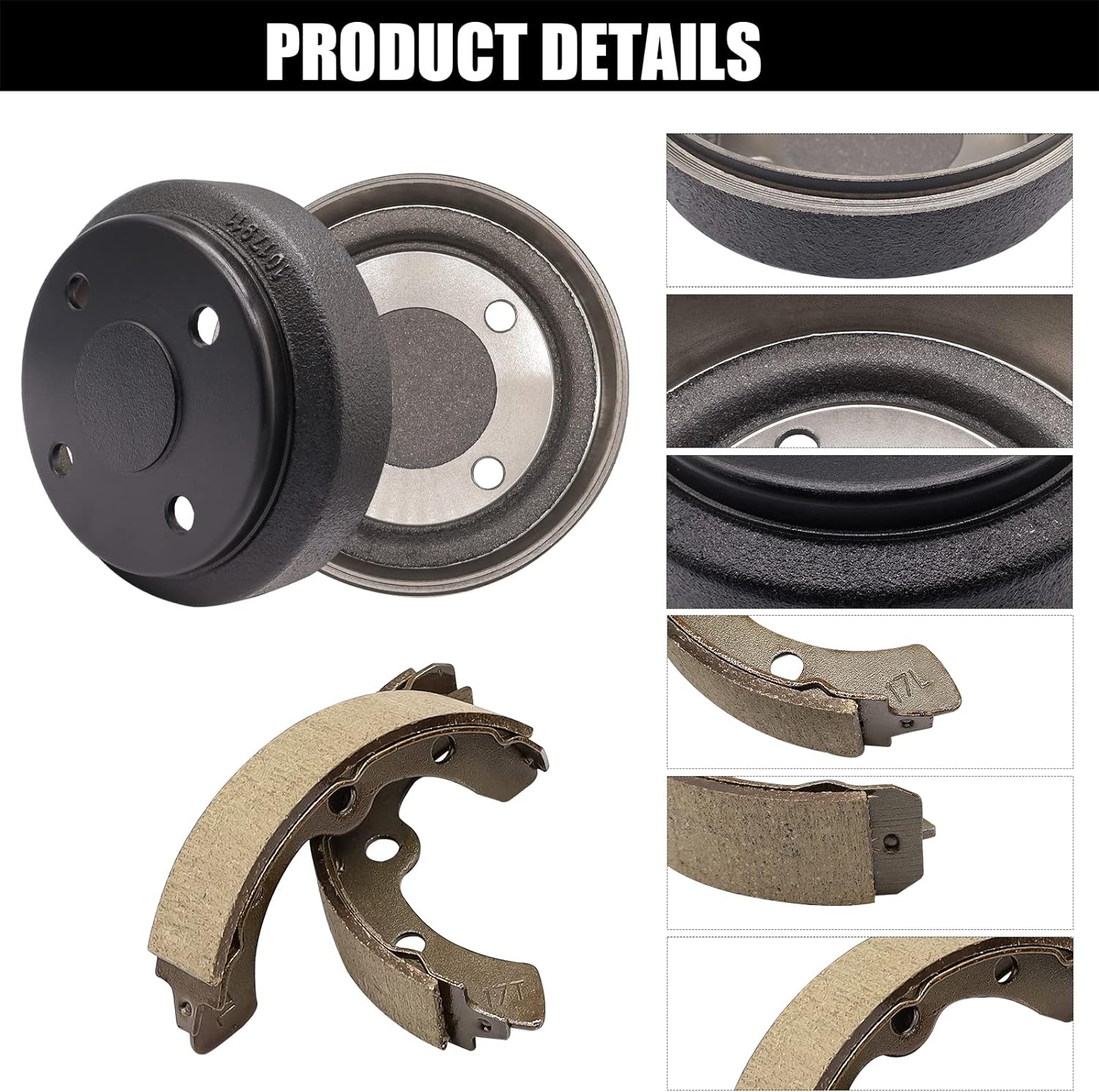 Golf Cart Brake Repair Kit, Brake Drums & Brake Pads/Shoes, Fit Club Car DS 1995-Up and Precedent 2004-Up, OEM# 101791101,101823201