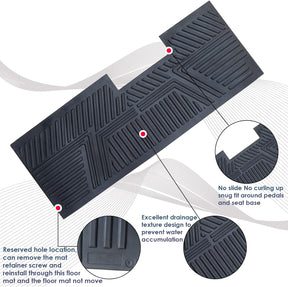 CartClan Golf Cart Floor Mat Fit Club Car Precedent & Yamaha G29 New and Improved Not Deformed Non-Slip Durable Floor Liner Mat - Black