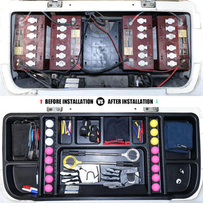 Panglong Golf Cart Under Seat Storage Trays fit Electric Club Car DS&Precedent, EZGO TXT&RXV, Yamaha G29 Golf Cart with The Original Trojan Battery