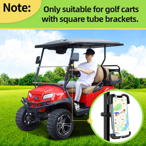 Drive-up Golf Cart Phone Holder-Self-Locking for Club Car EZGO Yamaha & Most Square Tubing Villager Carts