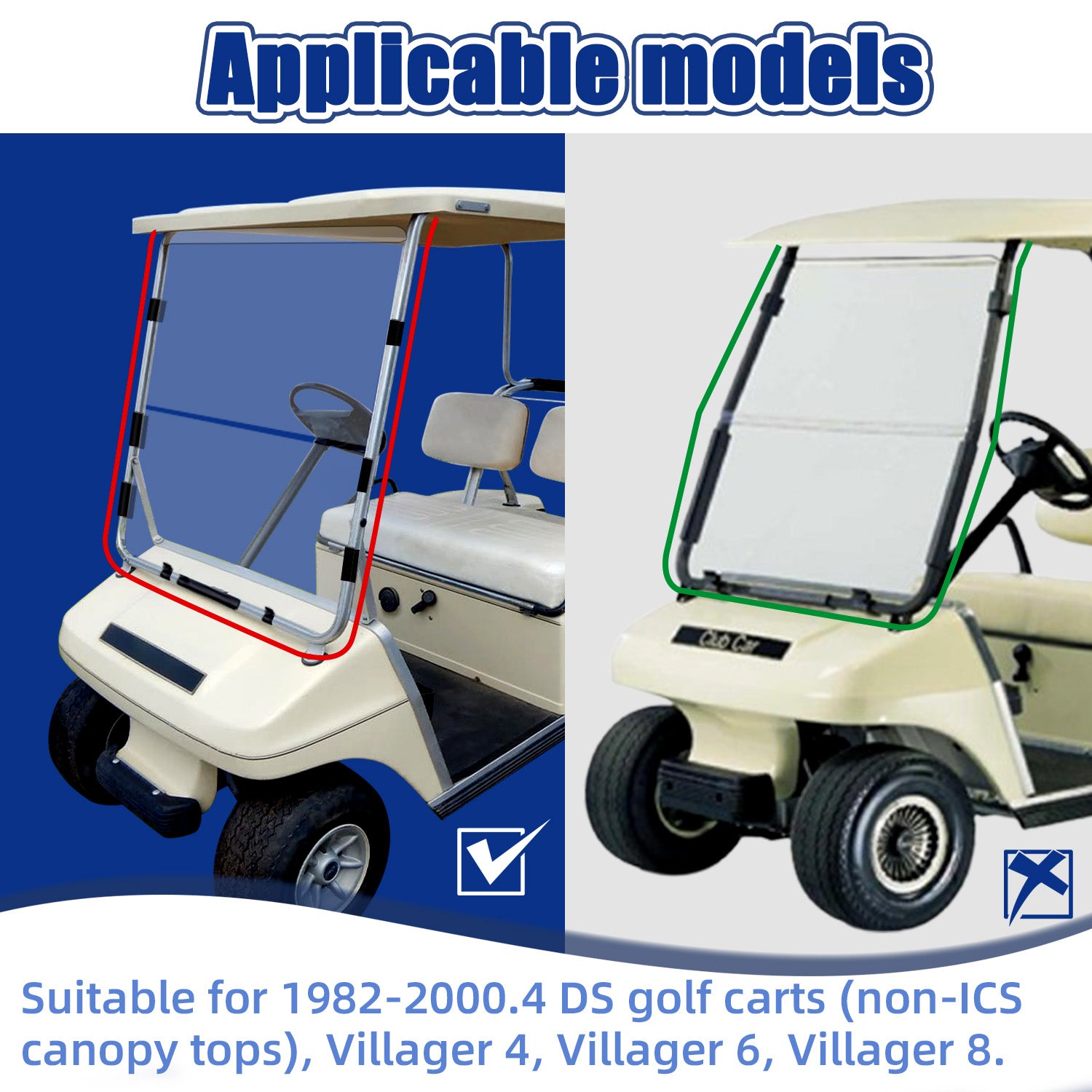 Club Car DS Golf Cart Windshield Retaining Clips Kits