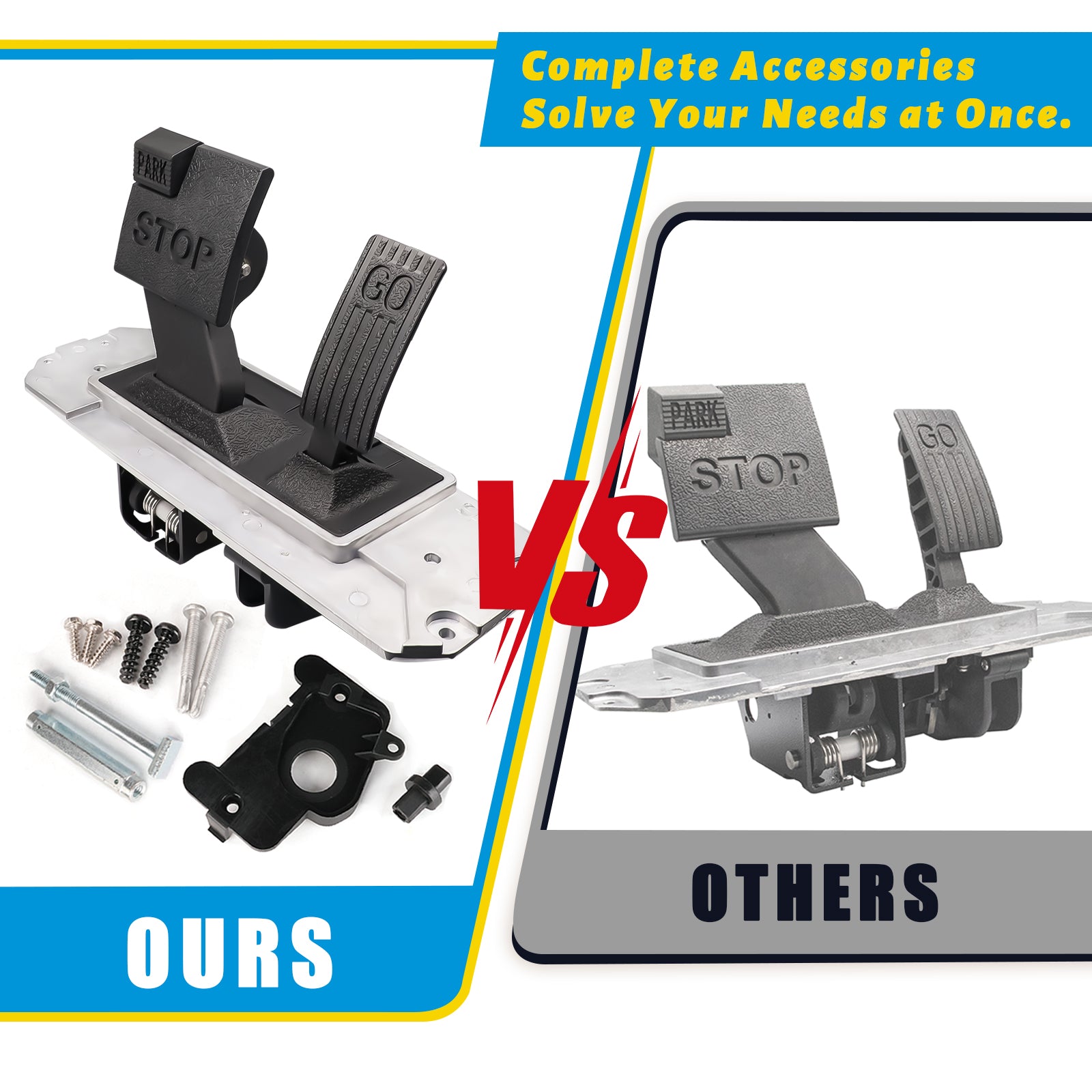 Club Car Precedent Pedal Assembly, Club Car Pedal with Conversion Kit, Suitable for 2004-UP Precedent & 2018-Up Tempo-Universal Electric Carts, for 1st Gen and 2nd Gen, OEM #102500001, 103974821