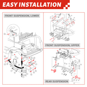 Golf Cart Front End Repair Deluxe Kit for Club Car Precedent 2004-Up Gas and Electric Models