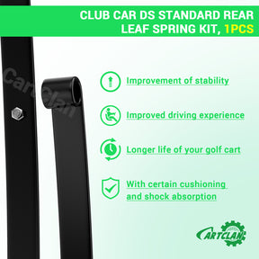 Drive-up Club Car Rear Leaf Spring Kit, Golf Cart Rear Leaf Spring Kit Suitable for Club Car DS Golf Cart, OEM #1012180, 1015583, 102506401, 102506601