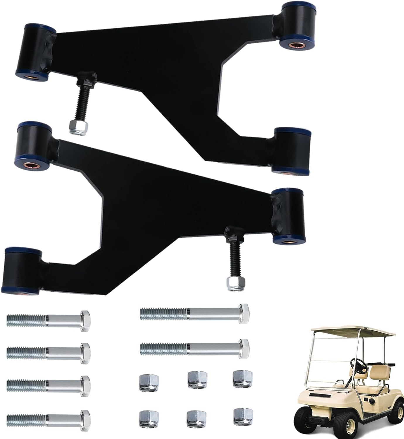 Drive-up Delta A-Plate Sub Assembly for Club Car DS 1993-Up Gas & Electric Golf Carts, Front Suspension Control Delta A Arm Plate with Bushings Screws Nuts Kit, OEM 1016353-2Pcs