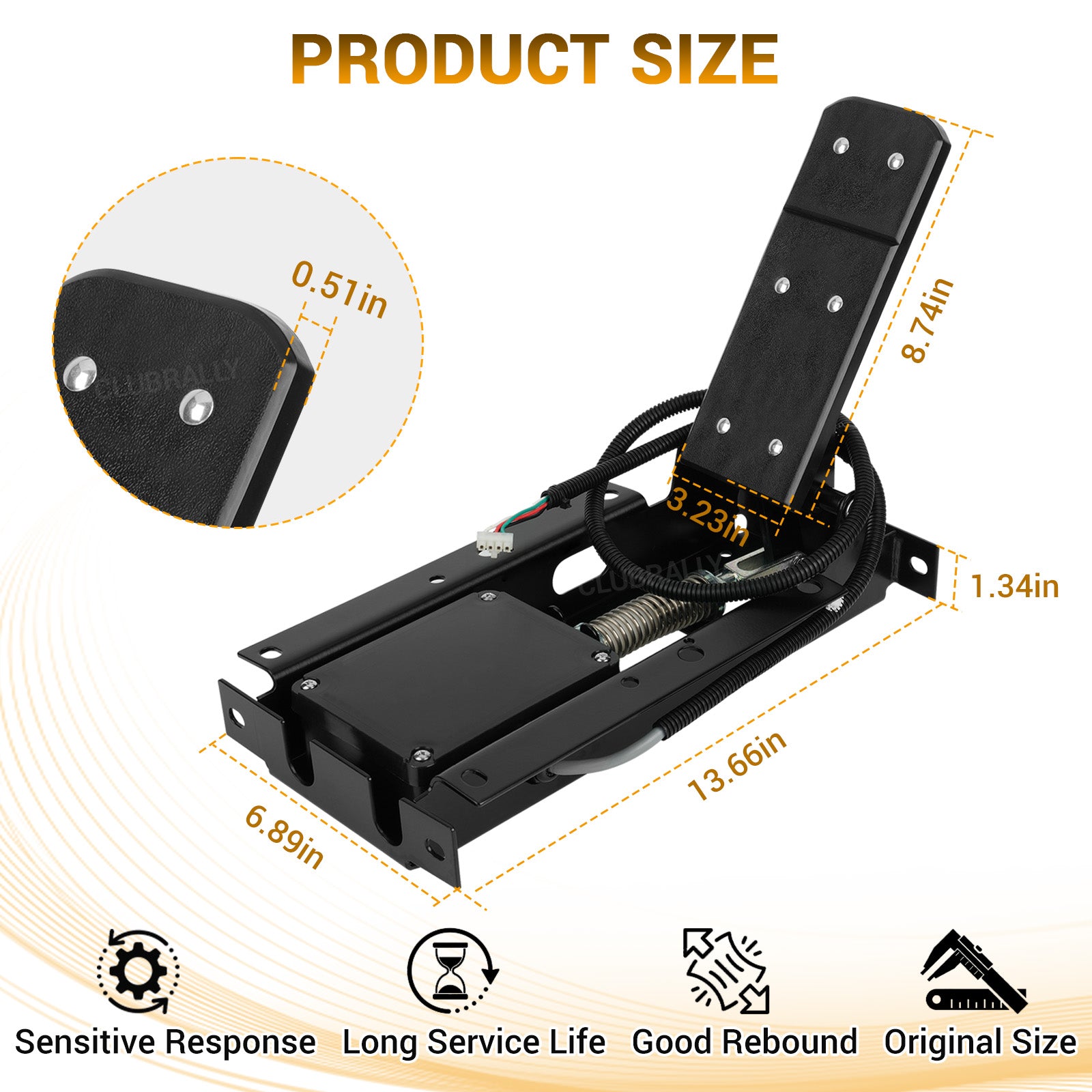 Golf Cart Accelerator Pedal Box Assembly for EZGO PDS 2001.5-Up 36V Elec Models, OEM#73333-G05 |Drive-up