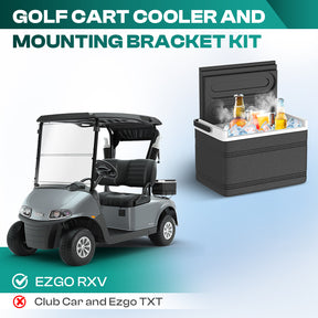 Drive-up Golf Cart Cooler and Mounting Bracket Kit for EZGO RXV Models Only