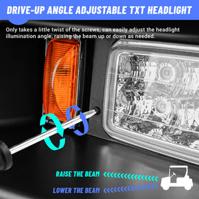 Basic Complete LED Light Kit for EZGO TXT Gas&Electric Golf Cart Headlights&Tail Lights