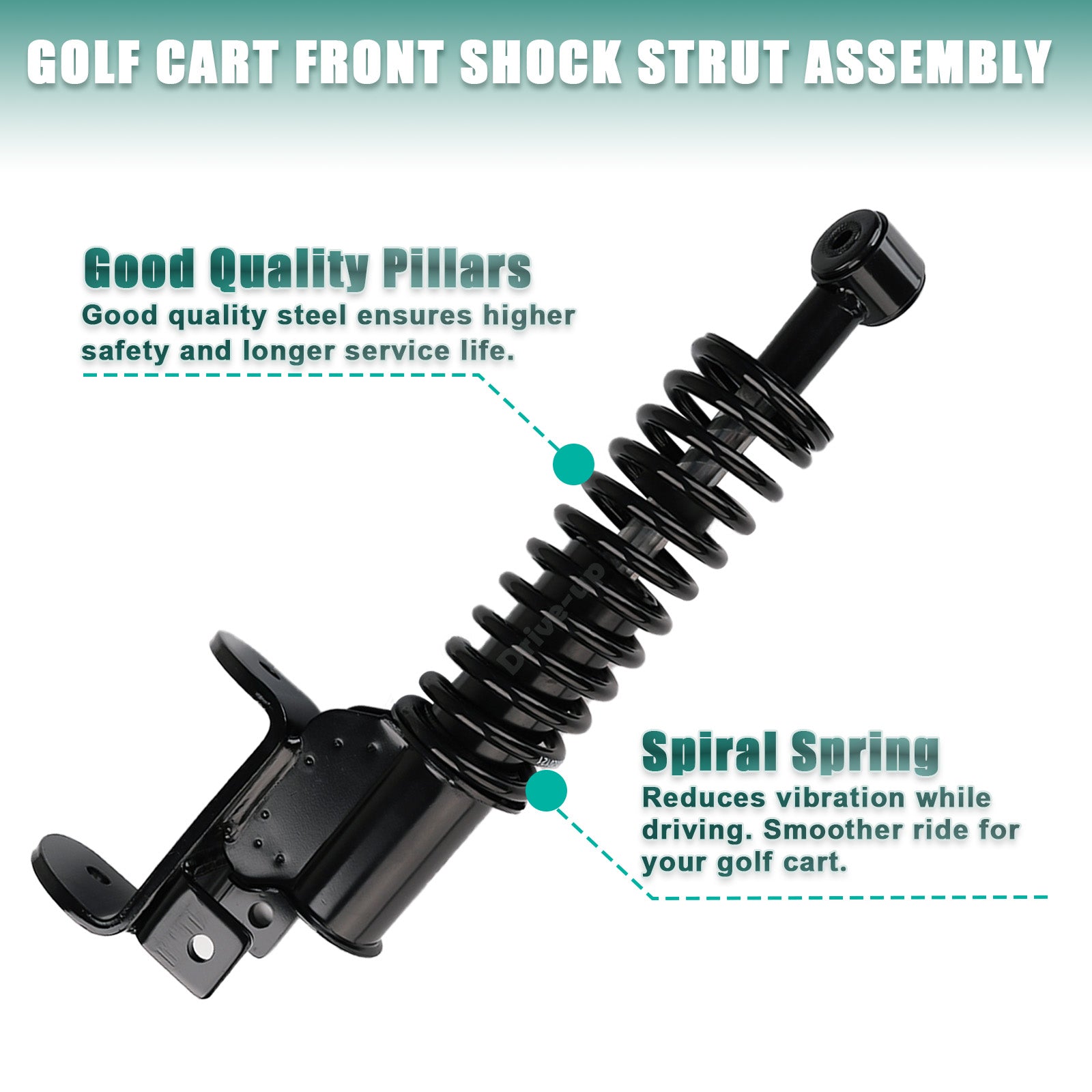 Golf Cart Front Shock Strut Assembly, EZGO Driver & Passenger Side for RXV 2008-Up Models, OEM 603024, 601246 |Drive-up