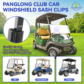 Drive-up Golf Cart Windshield Clips-2PCS, Club Car Windshield Sash Clips for 1"x1" Tube, Suitable for Club Car DS, Precedent and Tempo Golf Cart, OEM #1014441-01 1021630-01 ( 2Pcs)