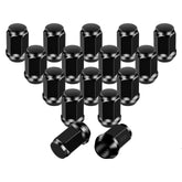 Golf Cart Chrome Wheel Lug Nut Kit for Club Car DS Precedent and EZGO TXT RXV Models, 16 Black Packs (1/2-20 Size) OEM 1010984 14723-G1