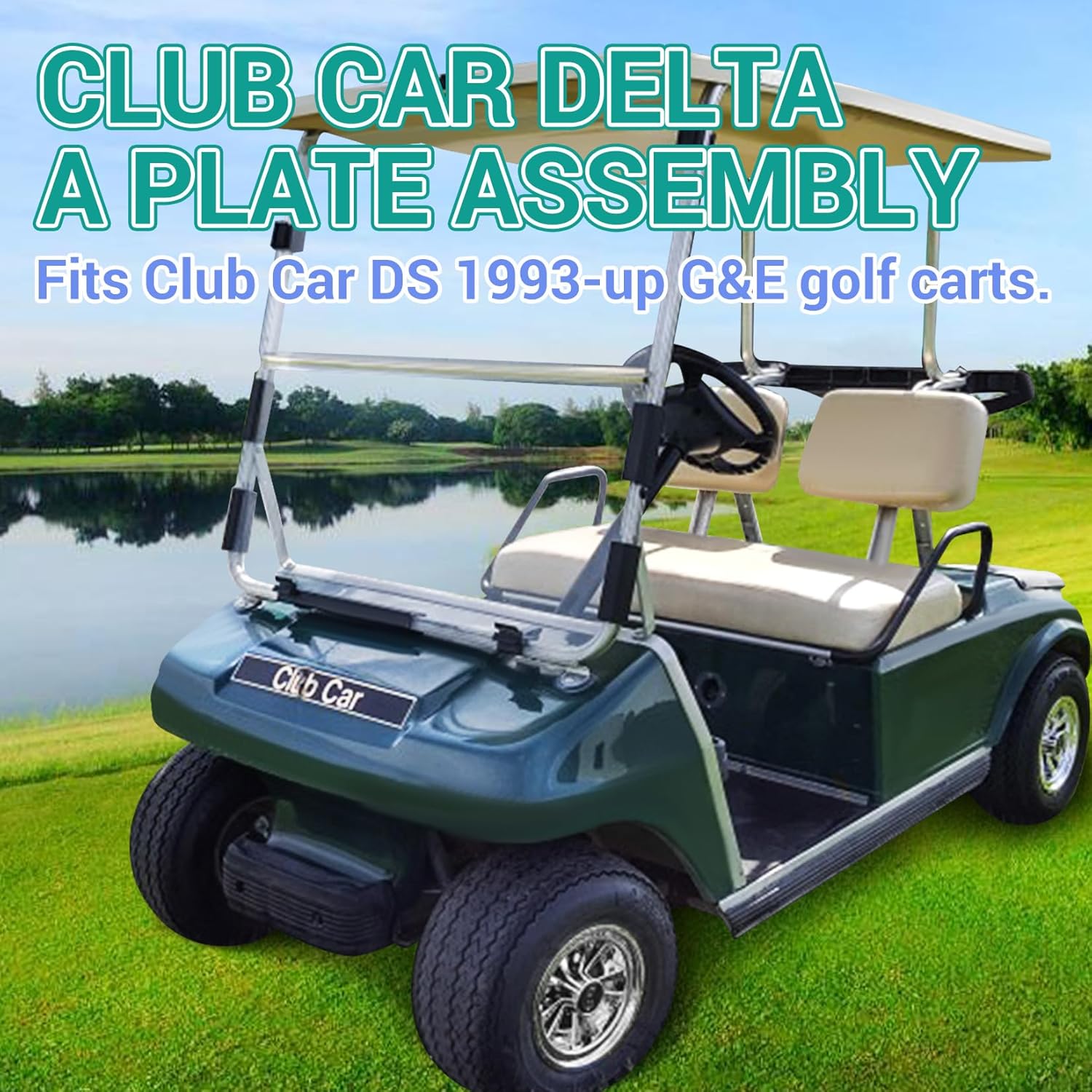 Drive-up Delta A-Plate Sub Assembly for Club Car DS 1993-Up Gas & Electric Golf Carts, Front Suspension Control Delta A Arm Plate with Bushings Screws Nuts Kit, OEM 1016353-2Pcs