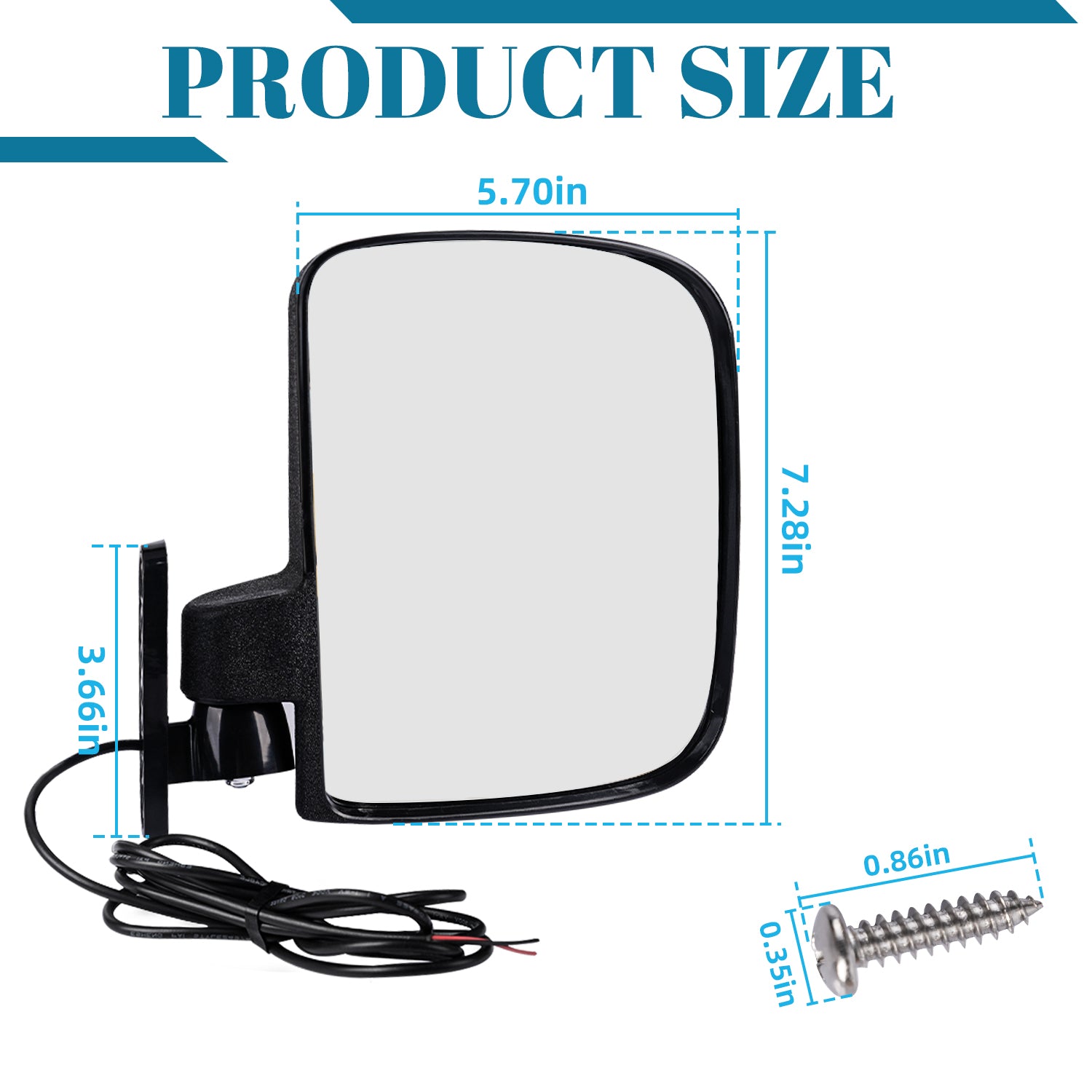 Drive-up Universal Golf Cart Side Rear View Mirror Golf Cart Mirror with Turn Signal Suitable for Club Car EZGO Yamaha Side Mirrors Golf Cart