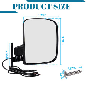 Drive-up Universal Golf Cart Side Rear View Mirror Golf Cart Mirror with Turn Signal Suitable for Club Car EZGO Yamaha Side Mirrors Golf Cart