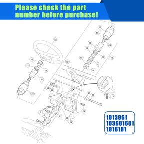 Drive-up DS Golf Cart Steering Column Assembly with Shaft Intermediate Steering Joint, Suitable for 1992-up Club Car DS, OEM #1013861, 103601601, 1016181