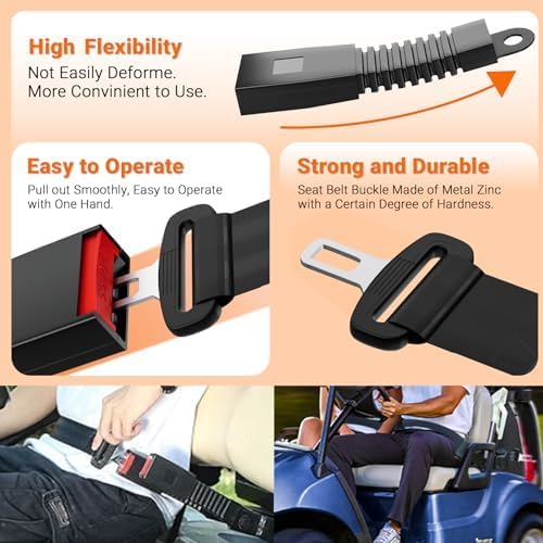 Golf Cart Seat Belts, 40" Retractable Universal Seat Belts Kit,Fits Club Car EZGO Yamaha 4 Set