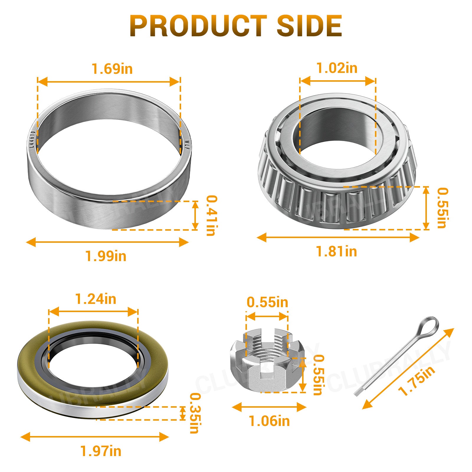 2 Set EZGO TXT Golf Cart Front Axle Wheel Hub Bearings & Seal |Drive-up