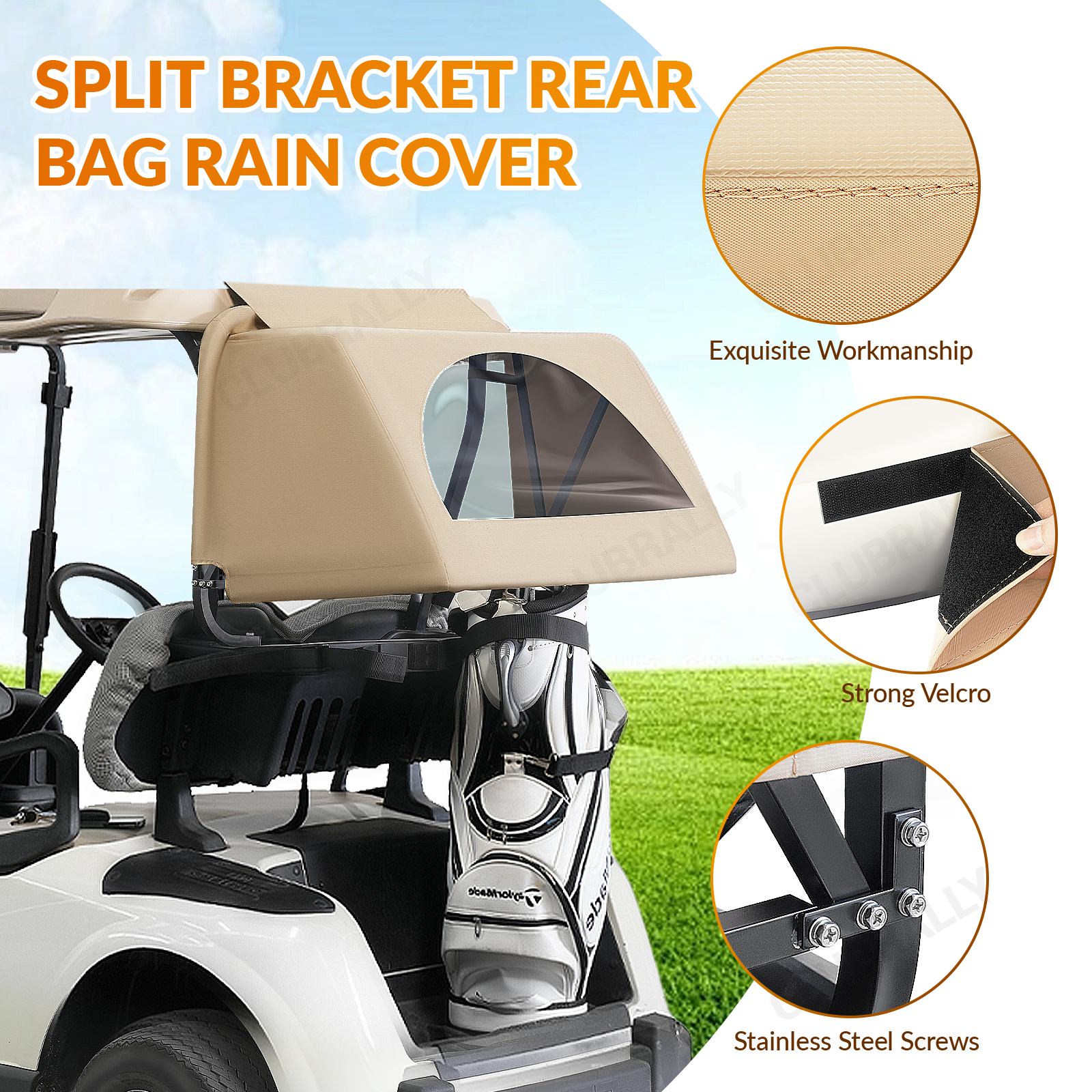 Universal Golf Cart Rear Bag Rain Cover Kit | Drive up