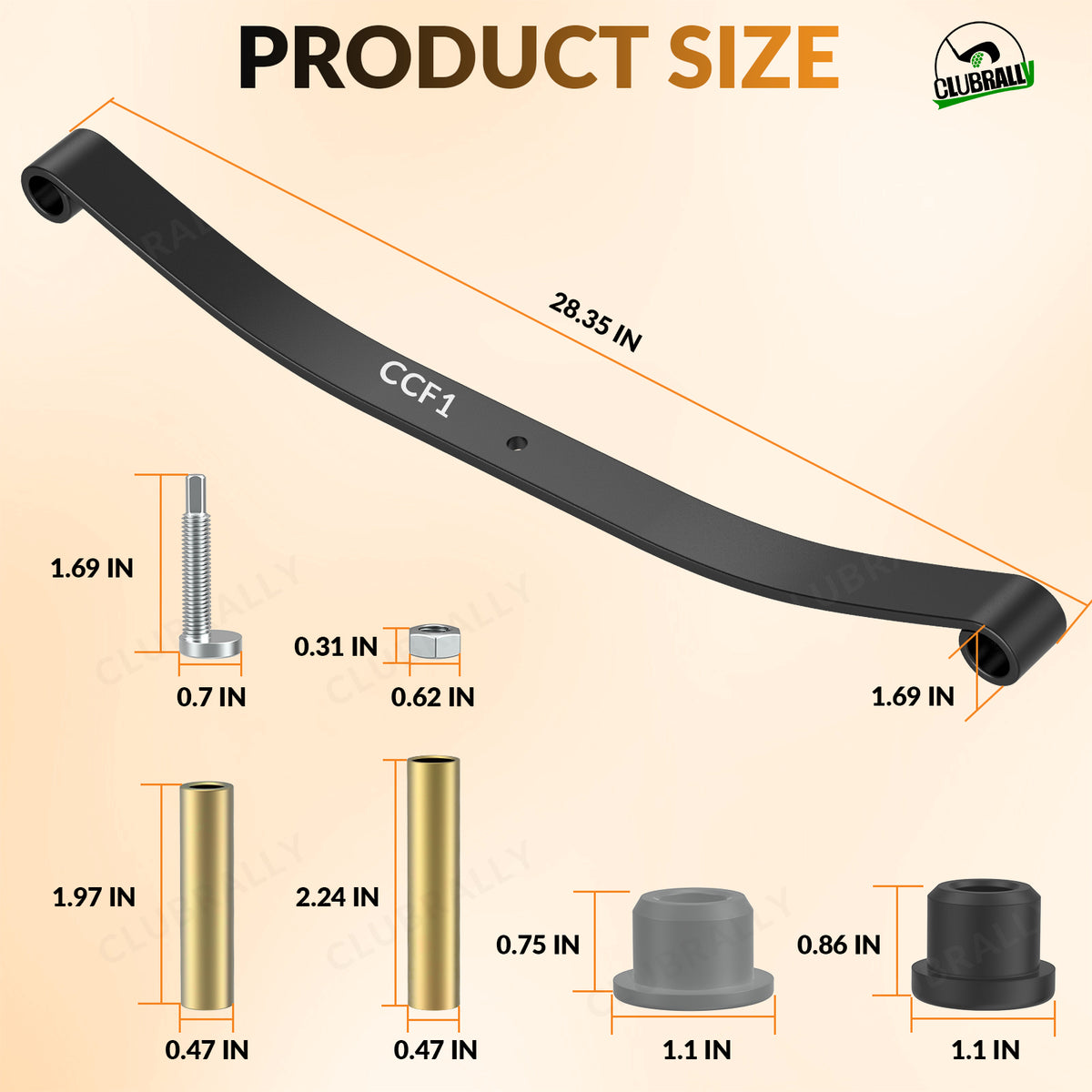 Golf Cart Standard Front Leaf Spring for Club Car Precedent and DS | Drive-up