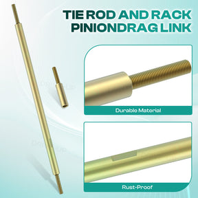 Golf Cart Tie Rod, Ball Joints and Rack Pinion Drag Link Kit for Club Car DS 2009-Up | Drive up