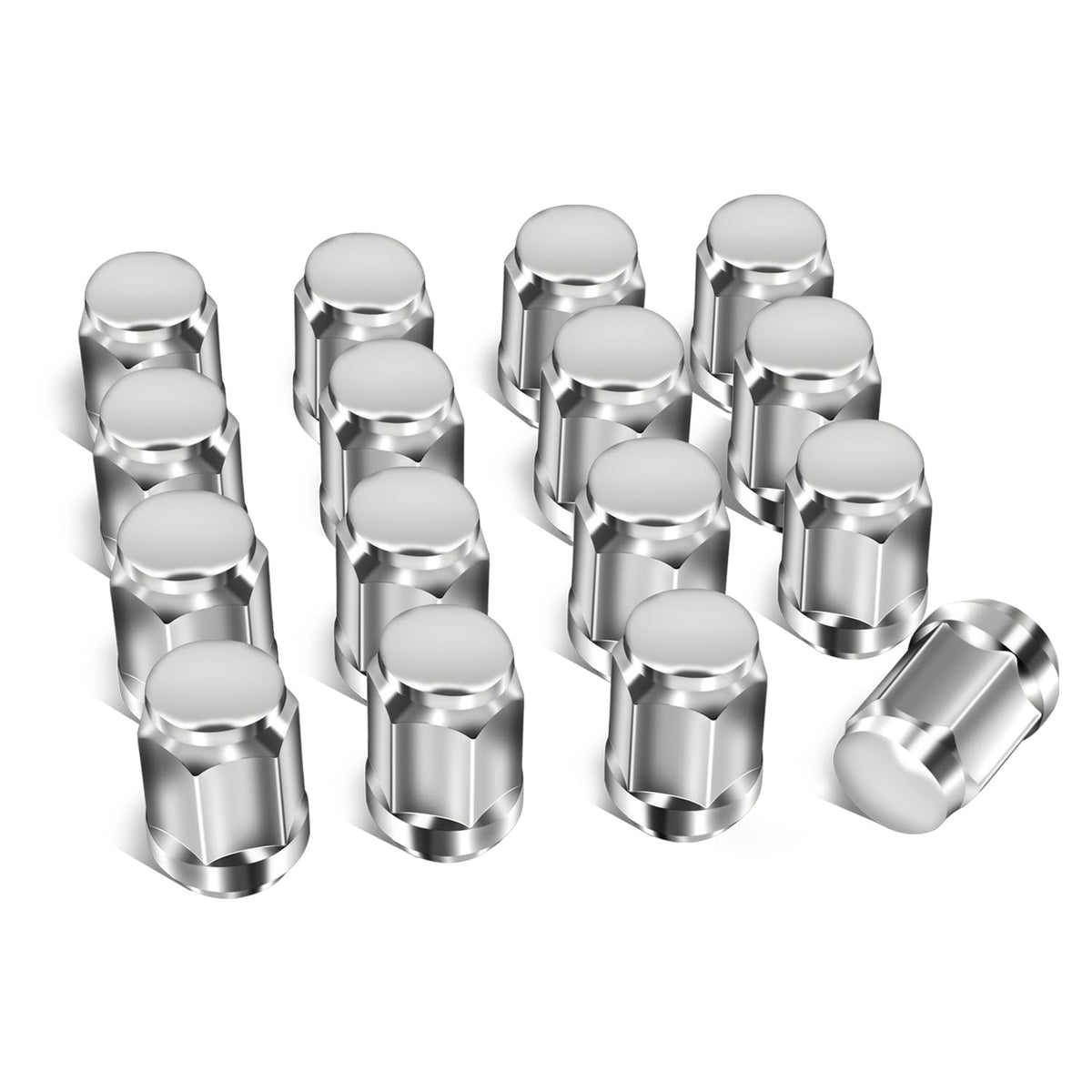 Golf Cart Chrome Lug Nuts Applicable to Yamaha/GEM, 12MMx1.25" Pack of 16