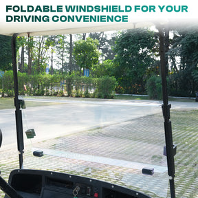 EZGO Golf Cart Windshield Compatible with TXT, DCS, PDS 1995-2013 G&E Models, Clear Down Windshield Foldable Anti-UV Protection and Impact Resistant |Drive-up