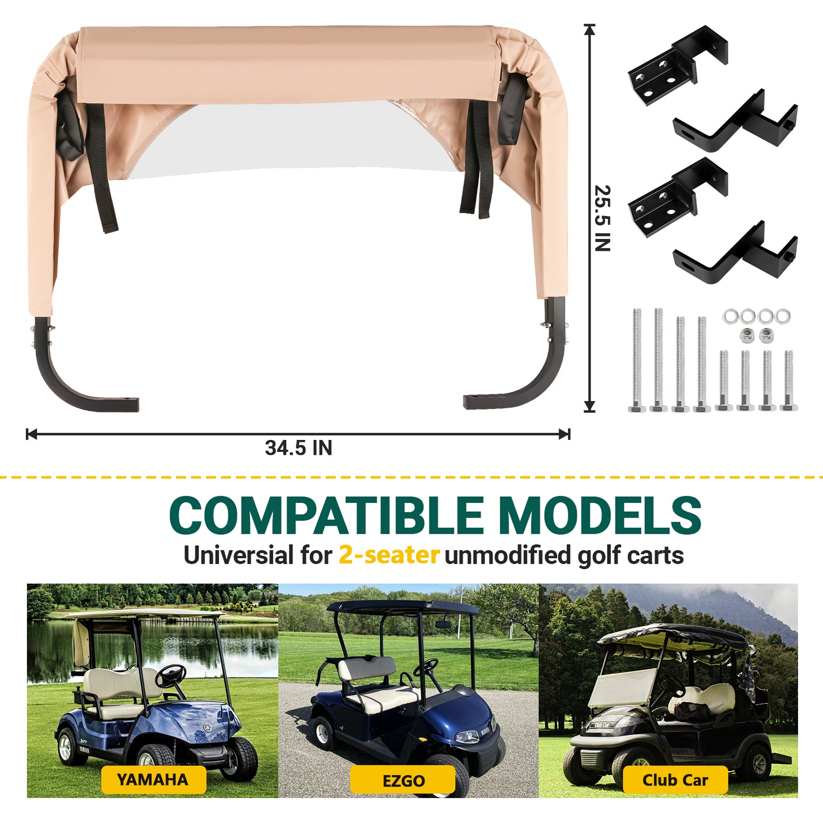 CartClan Universal Rear Bag Rain Cover Kit OEM Golf Cart