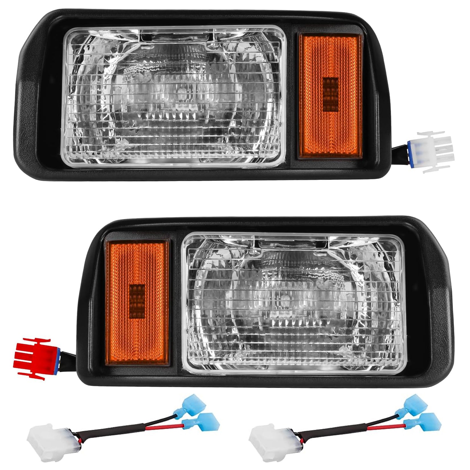 Golf Cart Headlights, Halogen Headlights Factory Style for Club Car DS 1993-Up Models Replace OEM 101988002 101988001.