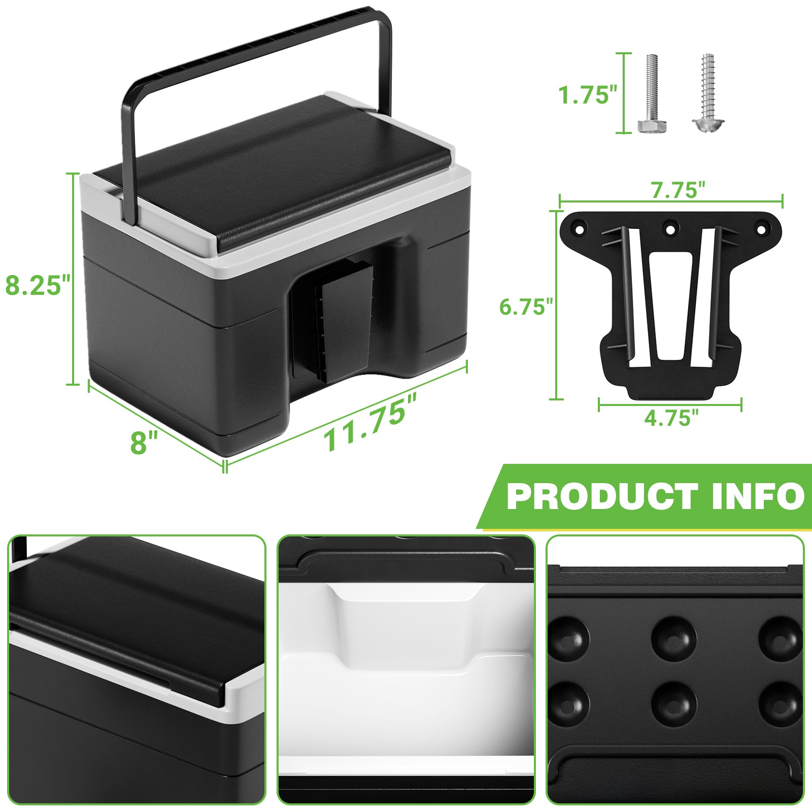 Golf Cart Cooler, Golf Cart Cooler with Mounting Bracket Kit Caddy for Club Car Precedent Tempo and Onward OEM 102588101 103886801