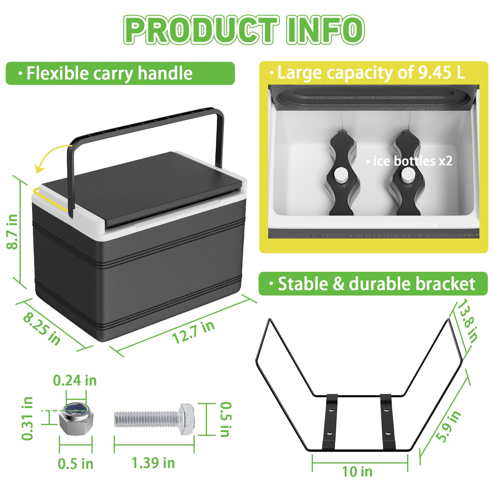 Drive-up Golf Cart Cooler, Golf Cart Cooler with Mounting Bracket Fits EZGO TXT Club Car DS and Yamaha Star Models