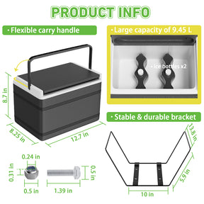 Drive-up Golf Cart Cooler, Golf Cart Cooler with Mounting Bracket Fits EZGO TXT Club Car DS and Yamaha Star Models