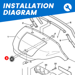 Logo Emblem Suitable for 2003-2009 Yamaha Gas& Electric Golf Carts, G22& G23 Models Front Logo Badge Cowl, OEM#: JU0-F4161-00-00, JU0-K7573-00-00
