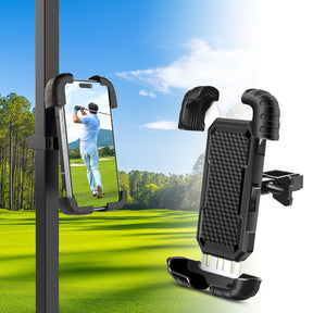 Golf Cart Phone Holder, Golf Cart Accessories Universal Self-Locking Phone Mount for EZGO Club Car Yamaha and Most Square Tubing Villager Carts