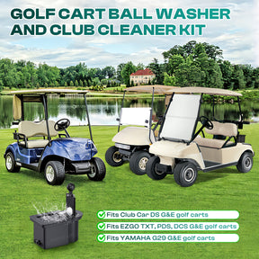 Drive-up Golf Cart Ball Washer and Club Cleaner Kit, Golf Ball Cleaner and Club Head Washer, Suitable for Club Car DS, Yamaha G29, EZGO TXT PDS DCS Gas and Electric Golf Carts, OEM 603836