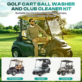 Drive-up Golf Cart Ball Washer and Club Cleaner Kit, Club Cart Golf Ball Cleaner and Club Head Washer, Suitable for Club Car Precedent, Tempo, Onward Gas and Electric Golf Carts, OEM 103662801