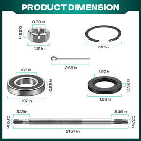 Drive-up Golf Cart Rear Axle Shaft with Bearing Seal for 1994.3-2009 EZGO Gas TXT, Medalist, ST, MPT Models, Driver Side Rear Spline Axle Shaft Kit OEM #72056G01 72056-G01 26811-G01