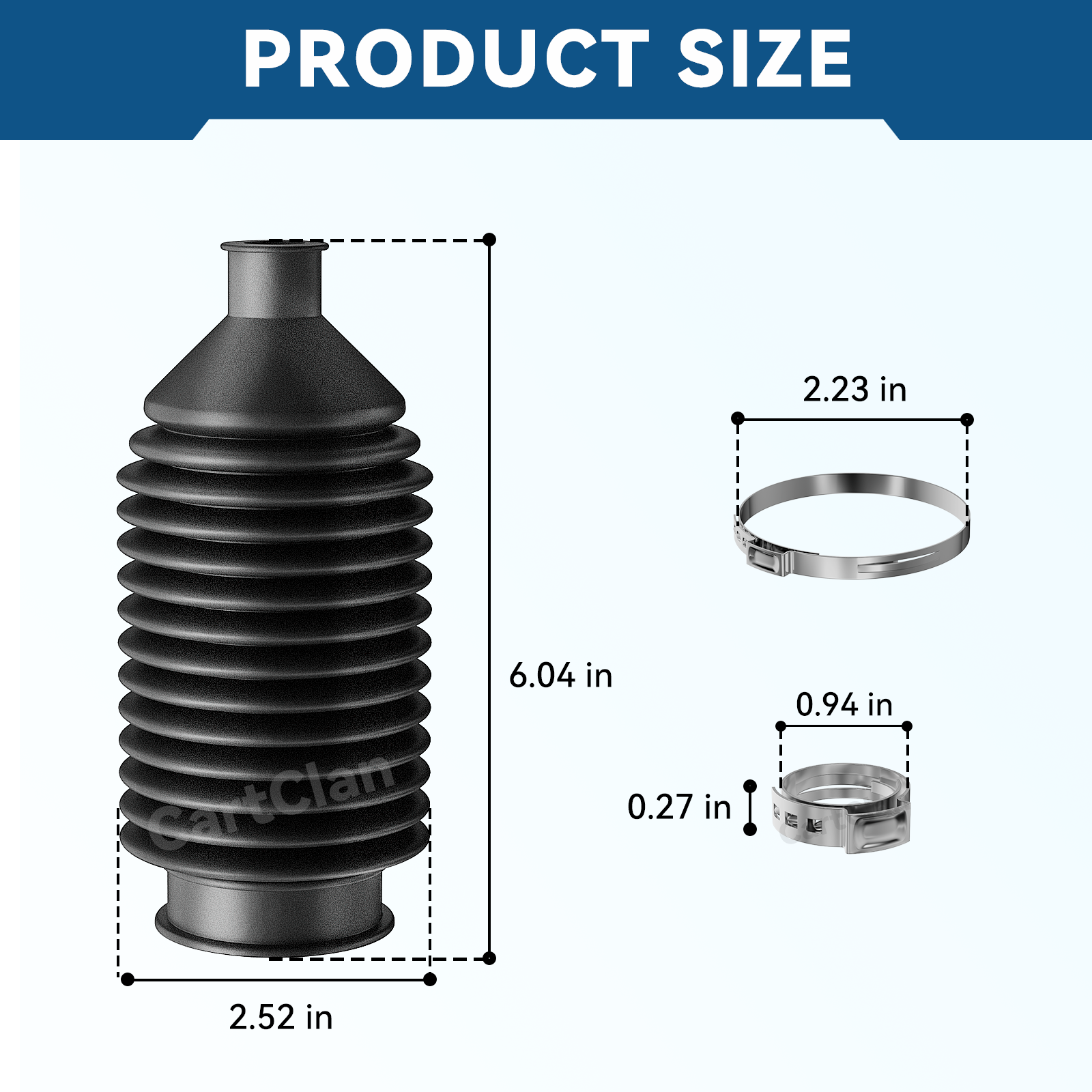 Drive-up Golf Cart Steering Bellow Dust Seals, Suitable for EZGO RXV Golf Cart, Replace OEM #608112